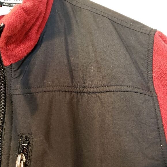 COLUMBIA Deep Red/Black Fleece Jacket - Picture 4 of 5